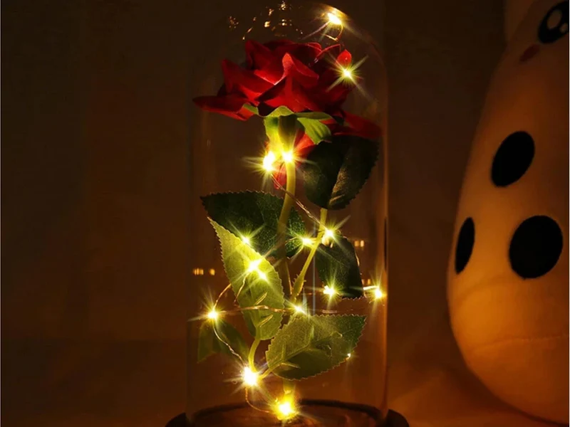 Romantische LED Rose im Glas Geschenkidee Geburtstag Valentinstag Jahrestag 💕-