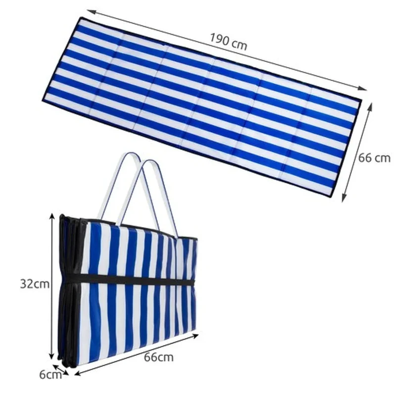 Strandauflage Faltbar Komfortabel Dick Isoliermatte mit Tragegriff Groß 190x66cm 🏖️🌞🏖️
