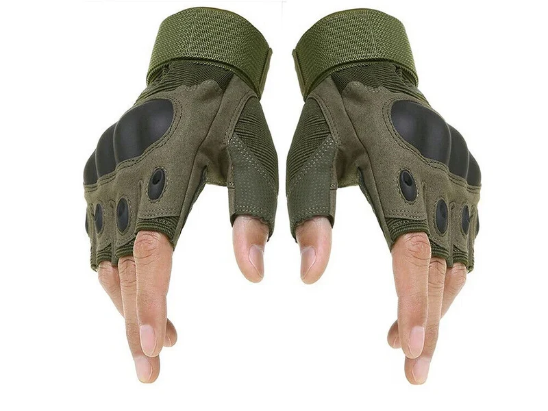 Taktische Fingerlose Handschuhe XL – Militär Outdoor Handschuhe mit Knöchelschutz für Fahrrad, Airsoft, Arbeit und Survival 5904800123752