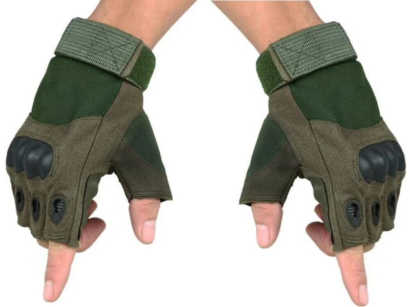 Taktische Fingerlose Handschuhe XL – Militär Outdoor Handschuhe mit Knöchelschutz für Fahrrad, Airsoft, Arbeit und Survival 5904800123752