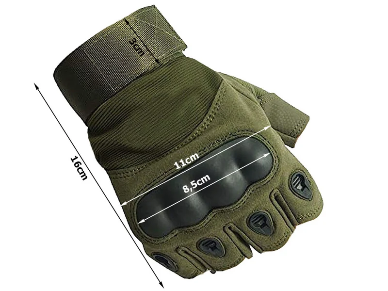 Taktische Fingerlose Handschuhe XL – Militär Outdoor Handschuhe mit Knöchelschutz für Fahrrad, Airsoft, Arbeit und Survival 5904800123752