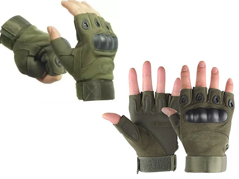 Taktische Fingerlose Handschuhe XL – Militär Outdoor Handschuhe mit Knöchelschutz für Fahrrad, Airsoft, Arbeit und Survival 5904800123752