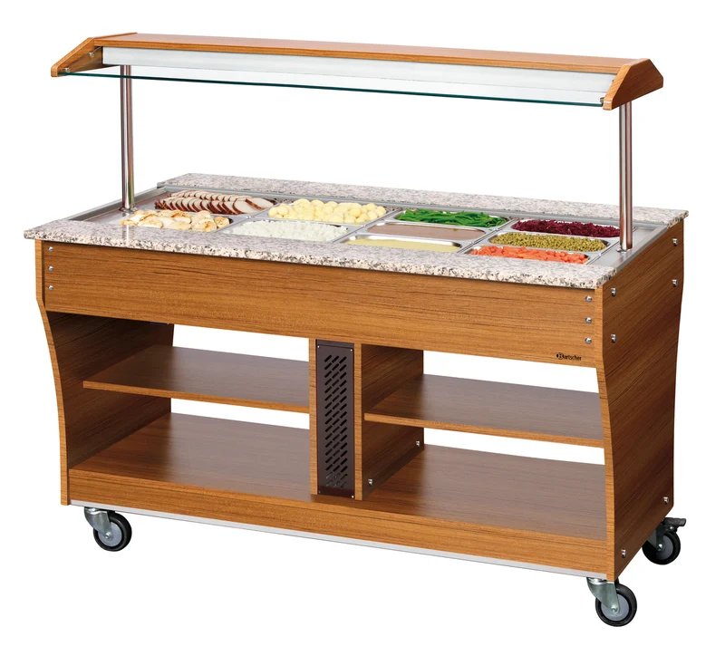 Chariot buffet chauffant bain-marie 4 GN 1/1 plan granit – Bartscher