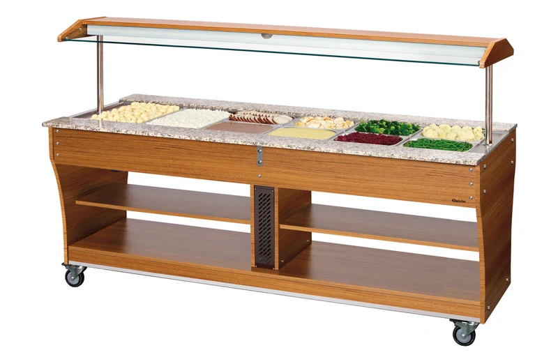 Chariot buffet chauffant bain-marie 6 GN 1/1 plan granit – Bartscher
