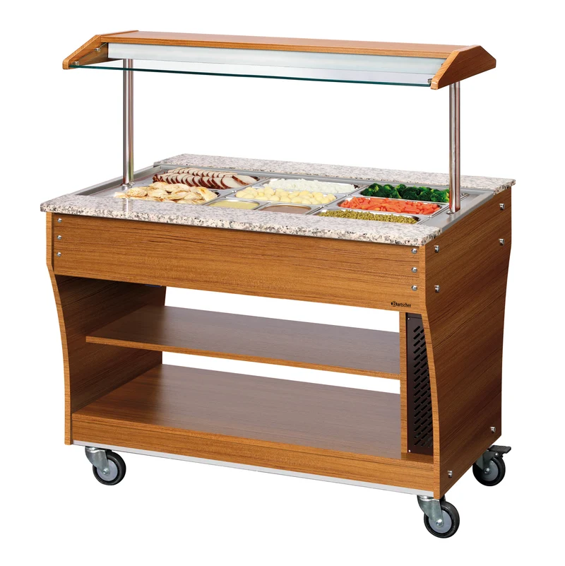 Chariot buffet chauffant bain-marie 3 GN 1/1 plan granit – Bartscher
