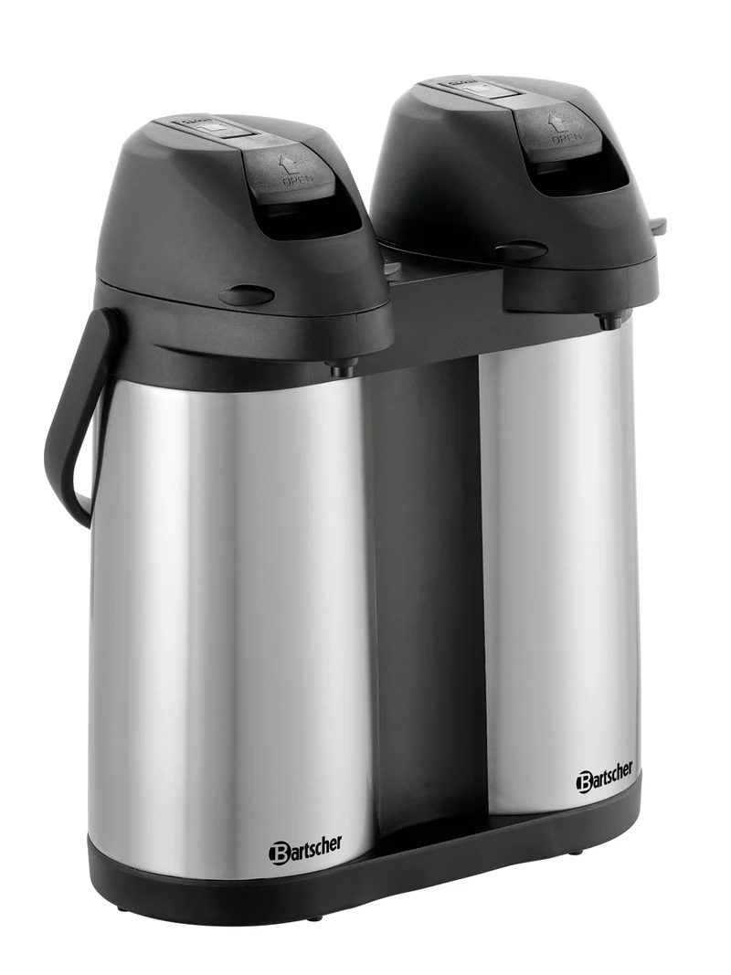 Thermos à pompe Duo 2 × 1,9 L inox – Bartscher