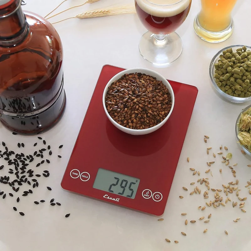 Balance de cuisine numérique en verre Arti rouge 15 lb – Escali