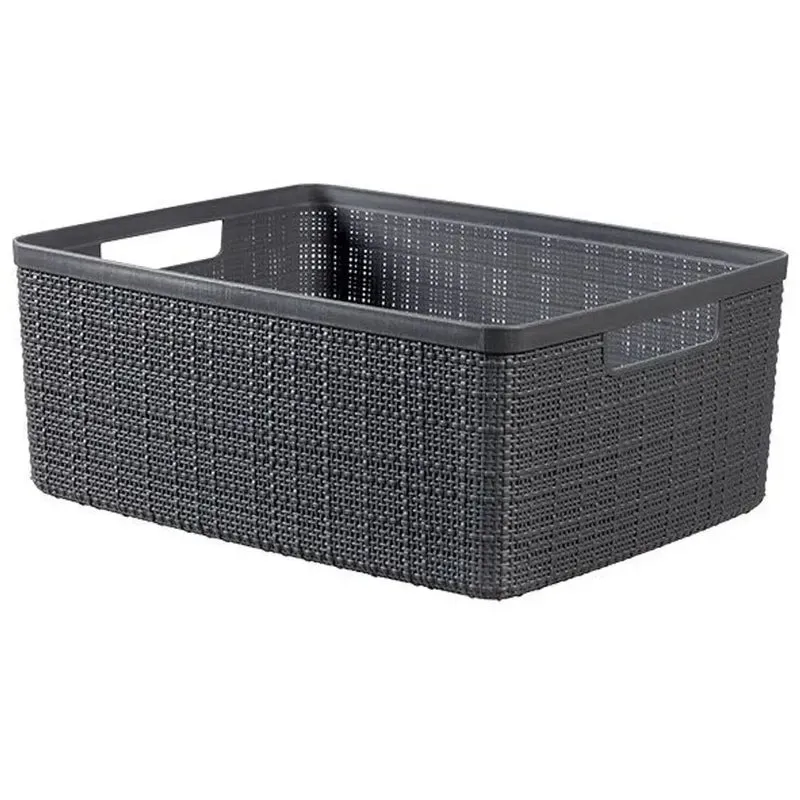 Panier rectangulaire gris Curver en jute 12l cm 36x28x15 h