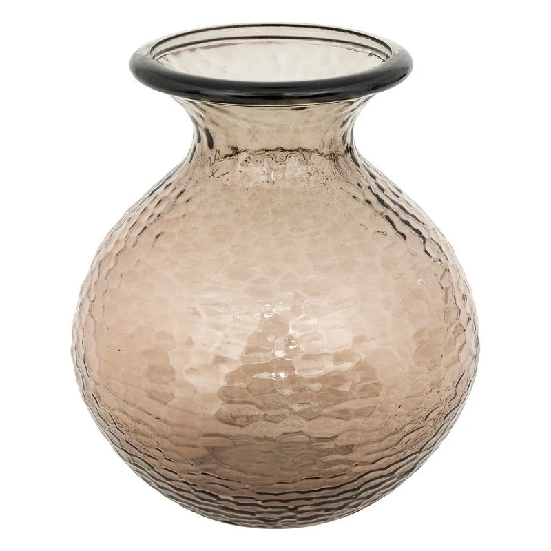 Vase en verre martelé marron Alric H33 cm