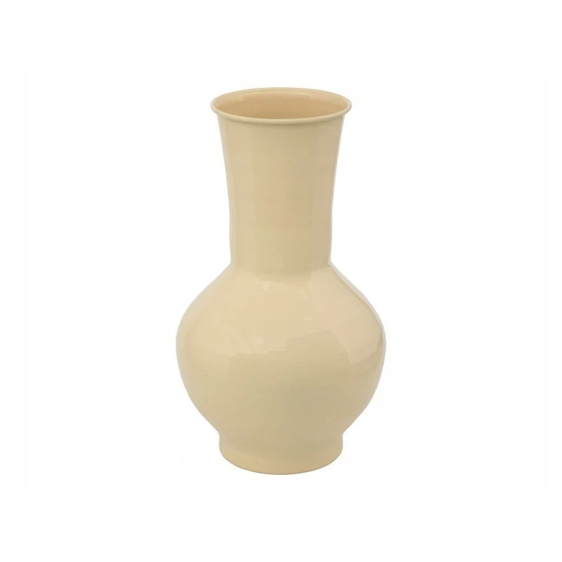 Vase Kian de 34,5 cm de hauteur en métal émaillé jaune
