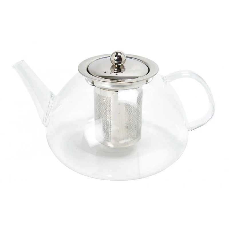 Théière 1,3 L en verre et inox
