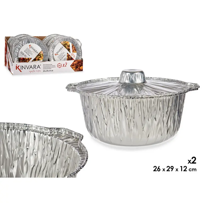 Lot de deux casseroles en aluminium 26 x 15 x 29 h cm