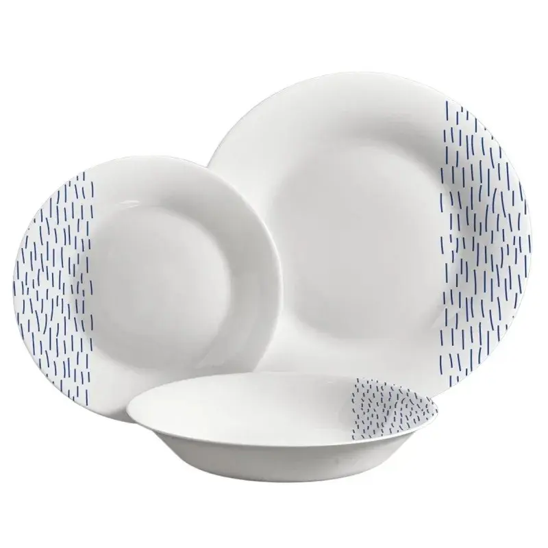 Ensemble de 18 assiettes rondes décorées