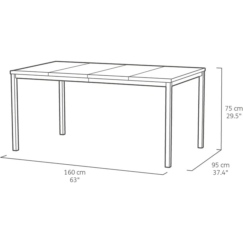 Table Keter Porto effet bois graphite 160x95x75 cm h