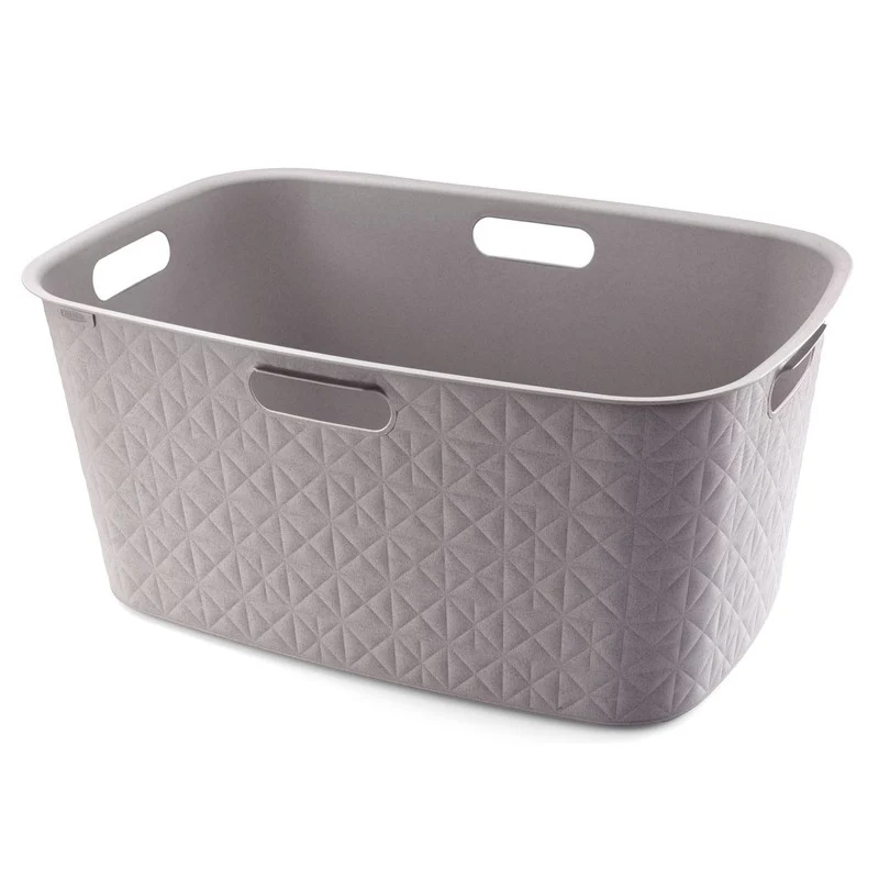 Panier à linge gris tourterelle 45l cm 57x37x27 h