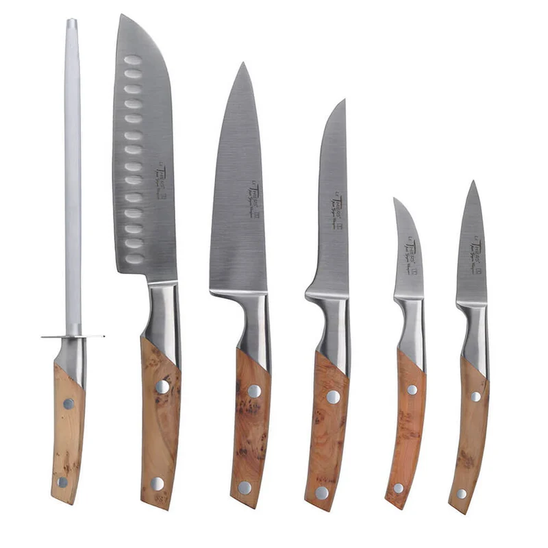 Set de 6 couteaux de cuisine Le Thiers sur support magnétique - GOYON-CHAZEAU
