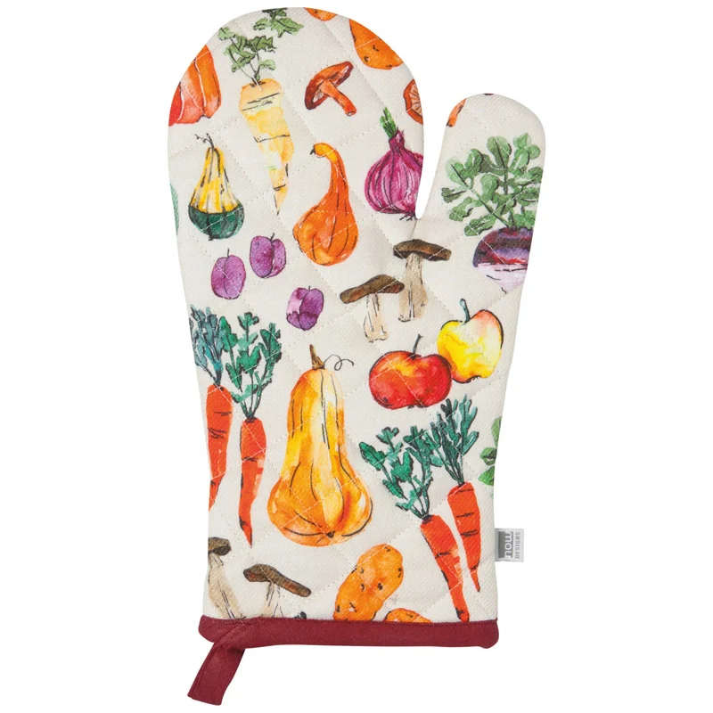 Mitaine de four en coton légumes 33 cm – Now Designs