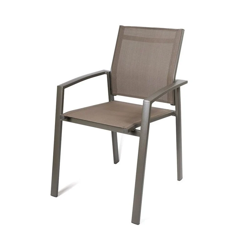 Chaise Axiome avec accoudoirs, couleur biscuit, 89x60x57h cm