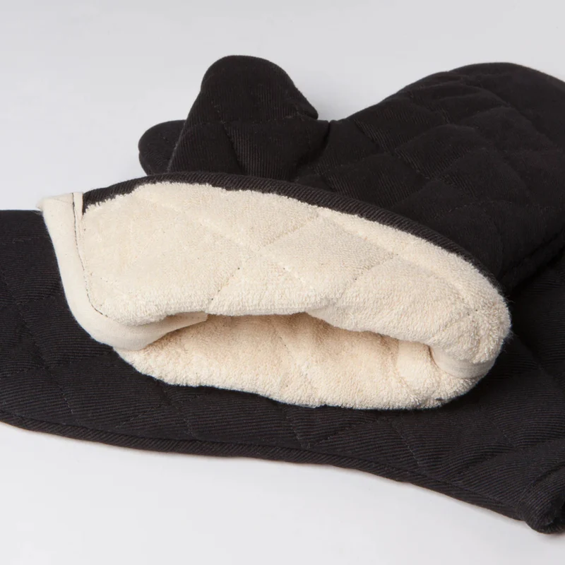 Mitaine de four en coton noir 33 cm – Now Designs
