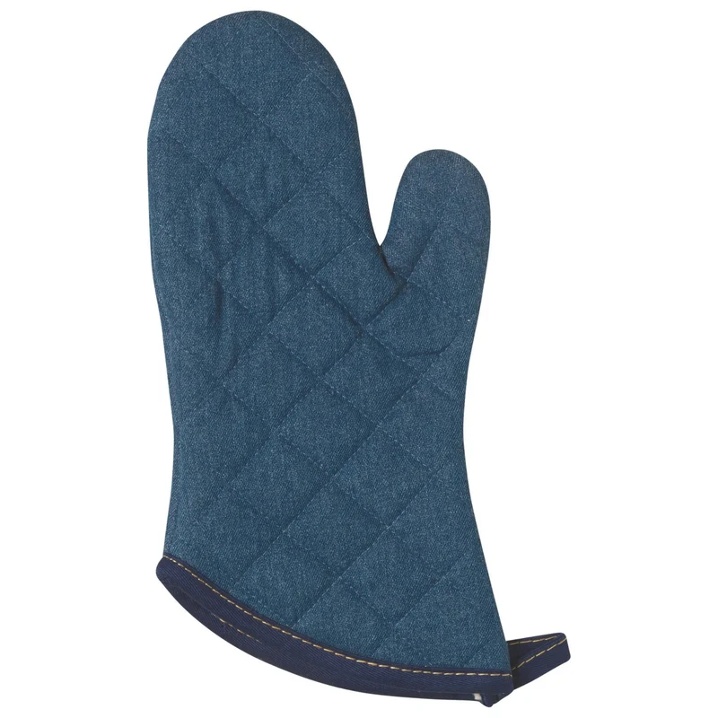 Mitaine de four en coton denim bleu 33 cm – Now Designs