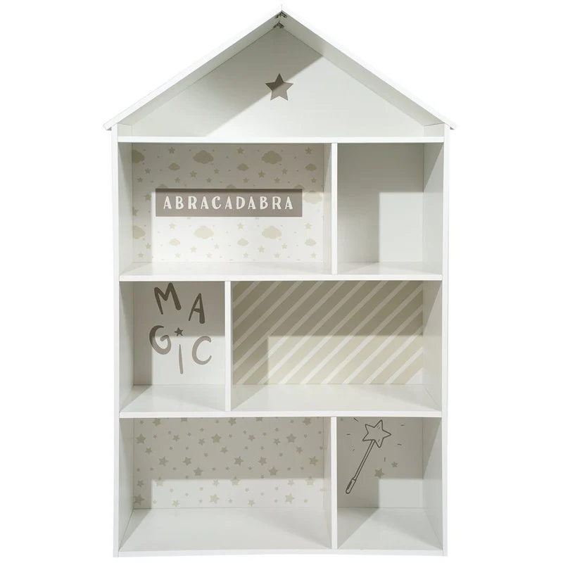 Bibliothèque d'accueil 7 compartiments Bookshelf House gris