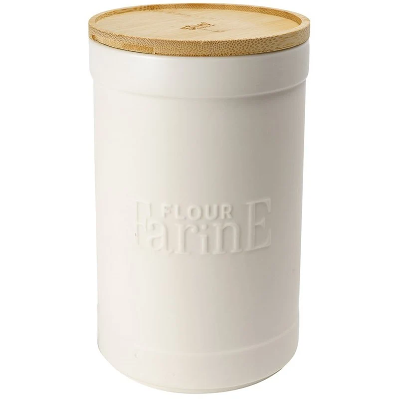 Pot à farine Natureo avec couvercle en bambou
