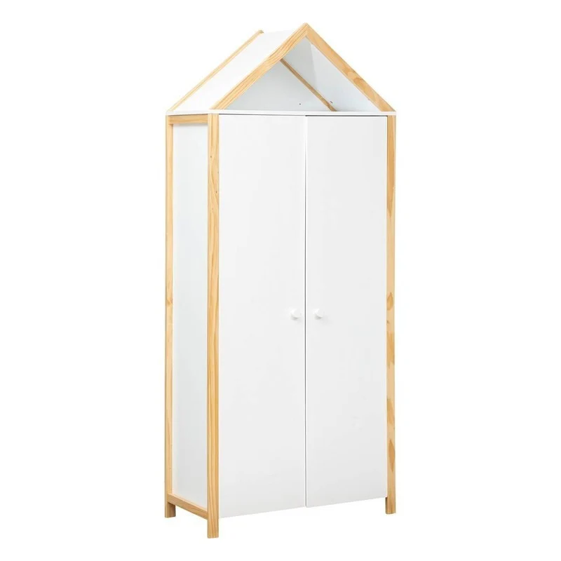 Armoire de chambre Kima en bois blanc 86x204,5 cm