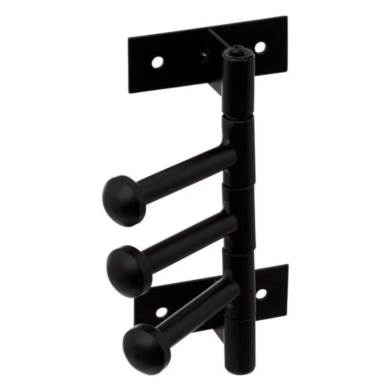Cintre pivotant en métal noir avec 3 crochets