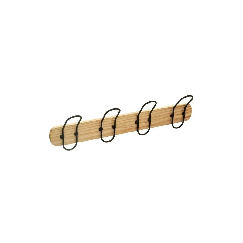 Cintre avec 4 crochets en bois