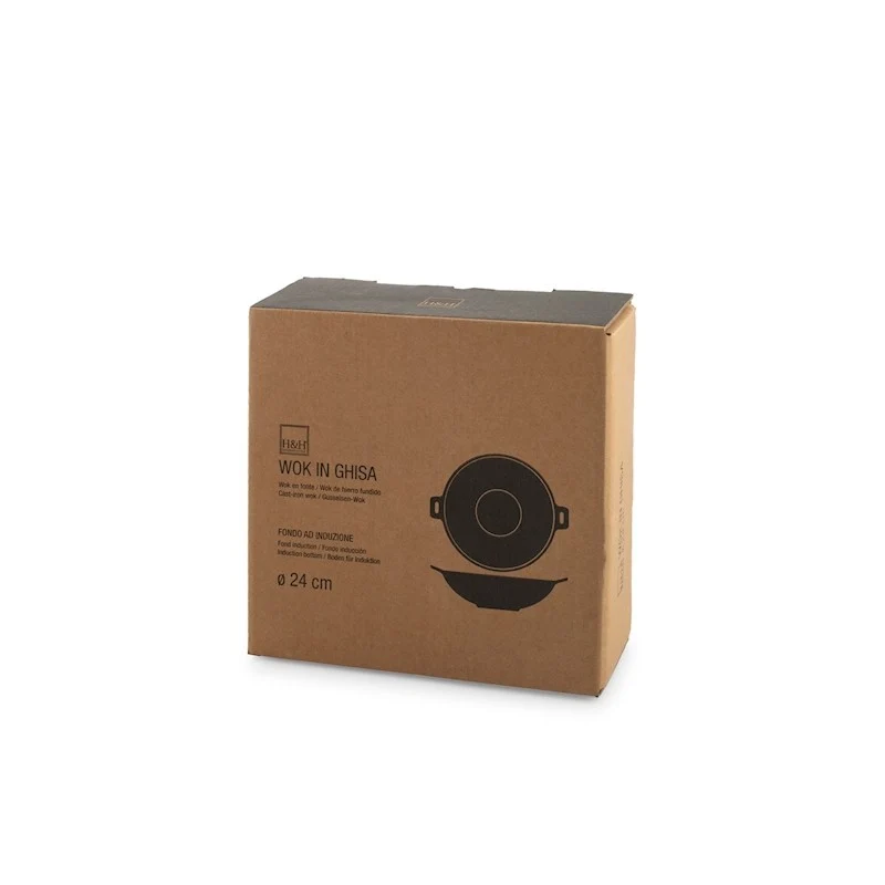 Wok Ø 24 cm en fonte émaillée avec 2 poignées