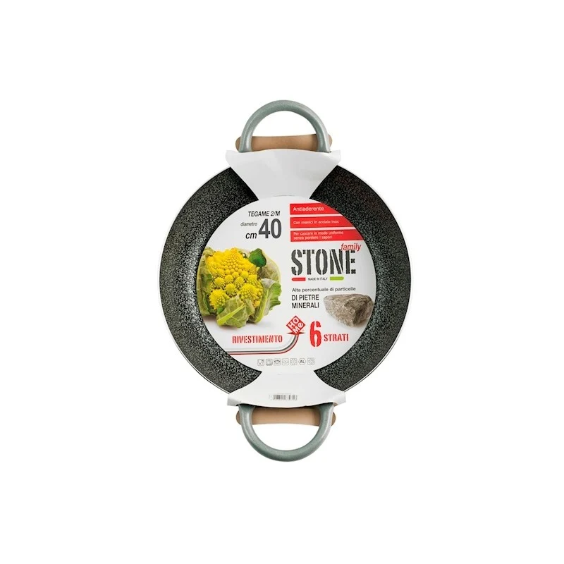 Poêle aluminium antiadhésive 2 manches Family Stone Ø 40 cm