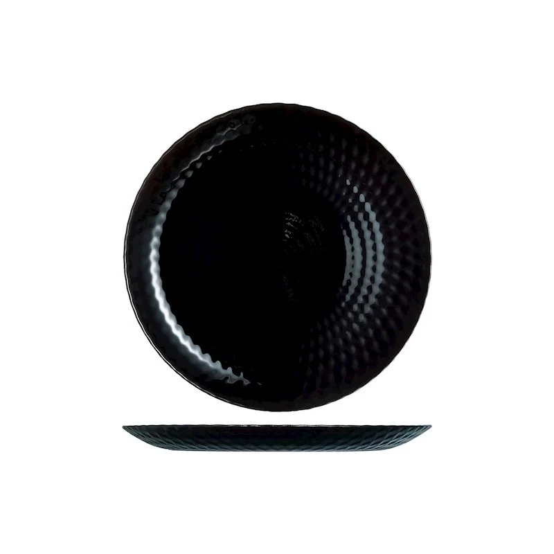 Assiette plate Pampille Ø 25 cm en verre opale noir