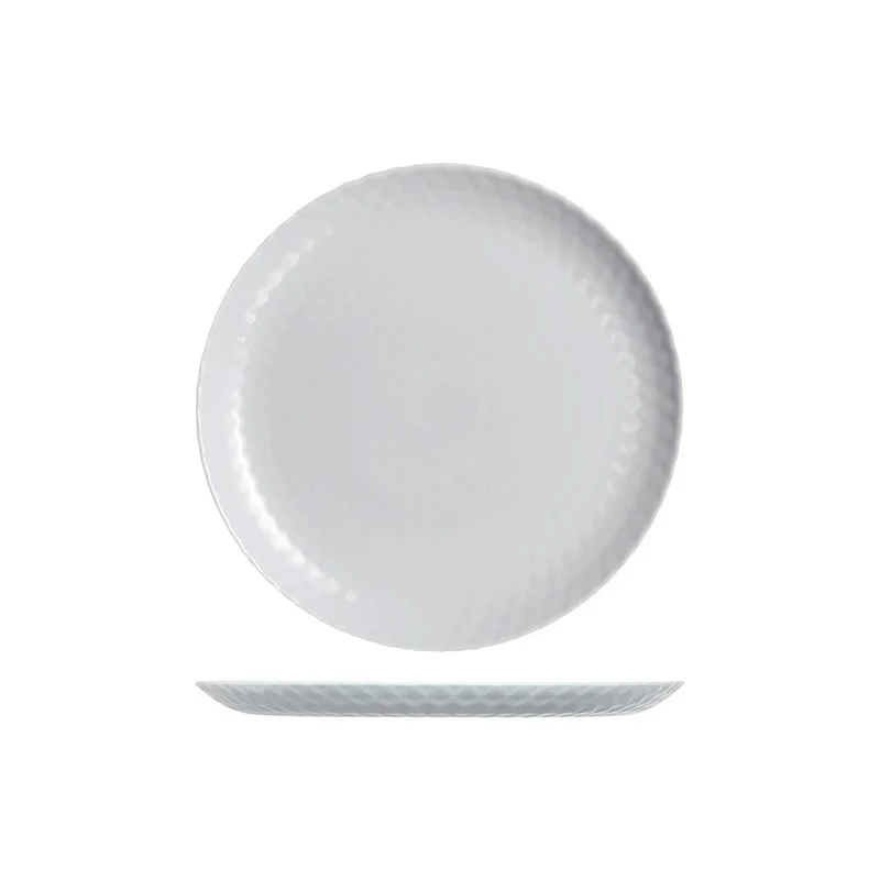 Assiette plate Pampille Ø 25 cm en verre opale gris clair