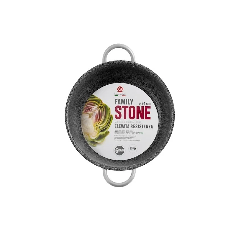 Casserole aluminium antiadhésive 2 manches Family Stone Ø 34 cm