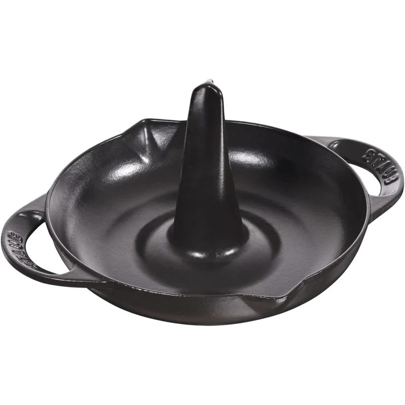 Rôtissoire ronde en fonte émaillée noire 24 cm – Staub