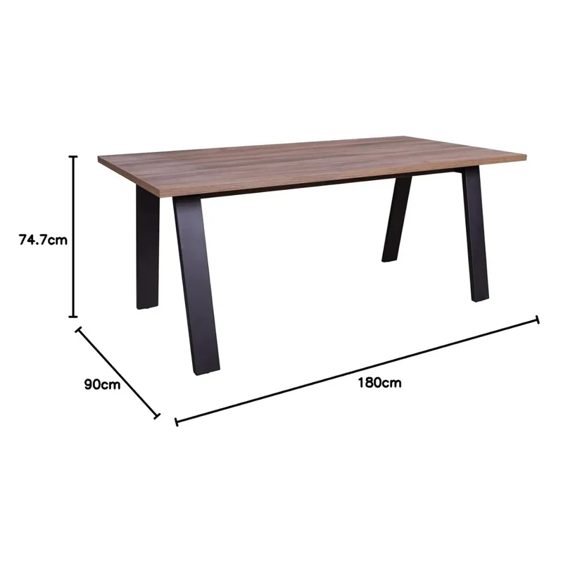 Bureau Da Vinci 180x90 cm noir et noyer Brera