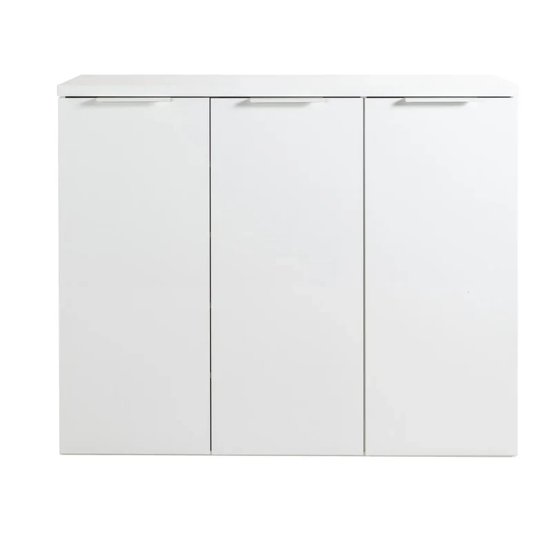 Mundi meuble de rangement 3 portes laqué blanc cm 120x35x102,30h composad