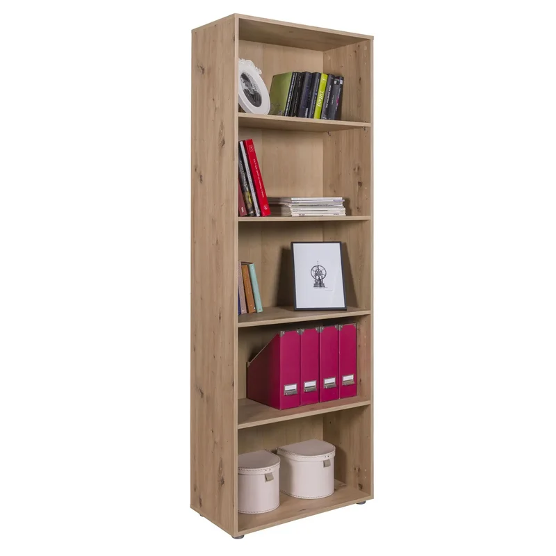Bibliothèque 5 étagères chêne artisanal 68,8x35,3x200 composad