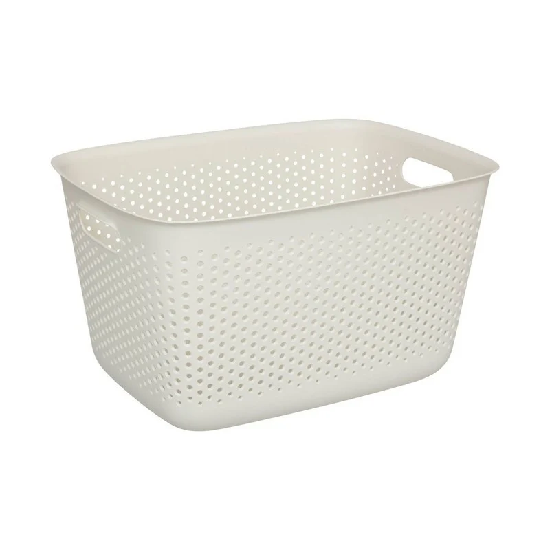 Poubelle plastique polyvalente Tila crème 17 L