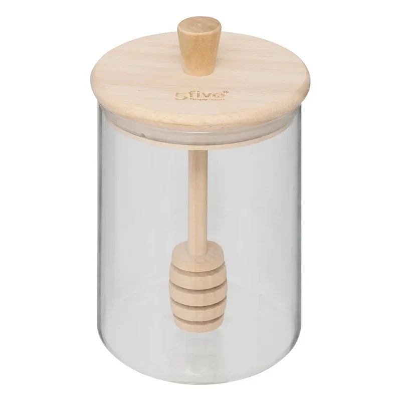 Pot à miel en verre Hermet 0,4 l avec couvercle et cuillère en bois