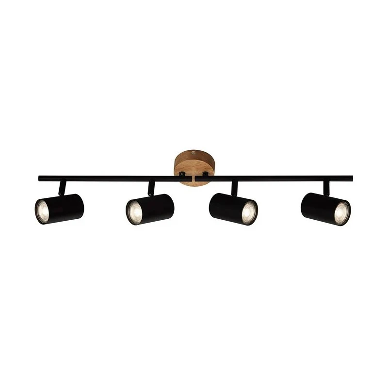 Muritz Spot Bar 4xGU10 68 cm noir/bois