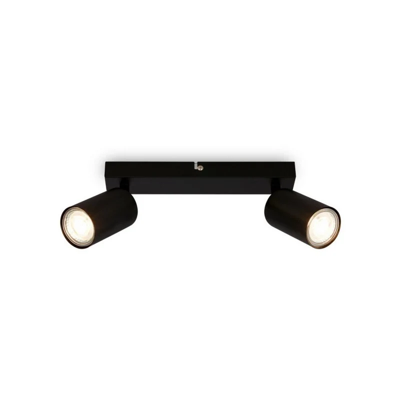 Spot de plafond orientable 2xGU10 noir 15,5 x 5,5 x 25,5 cm