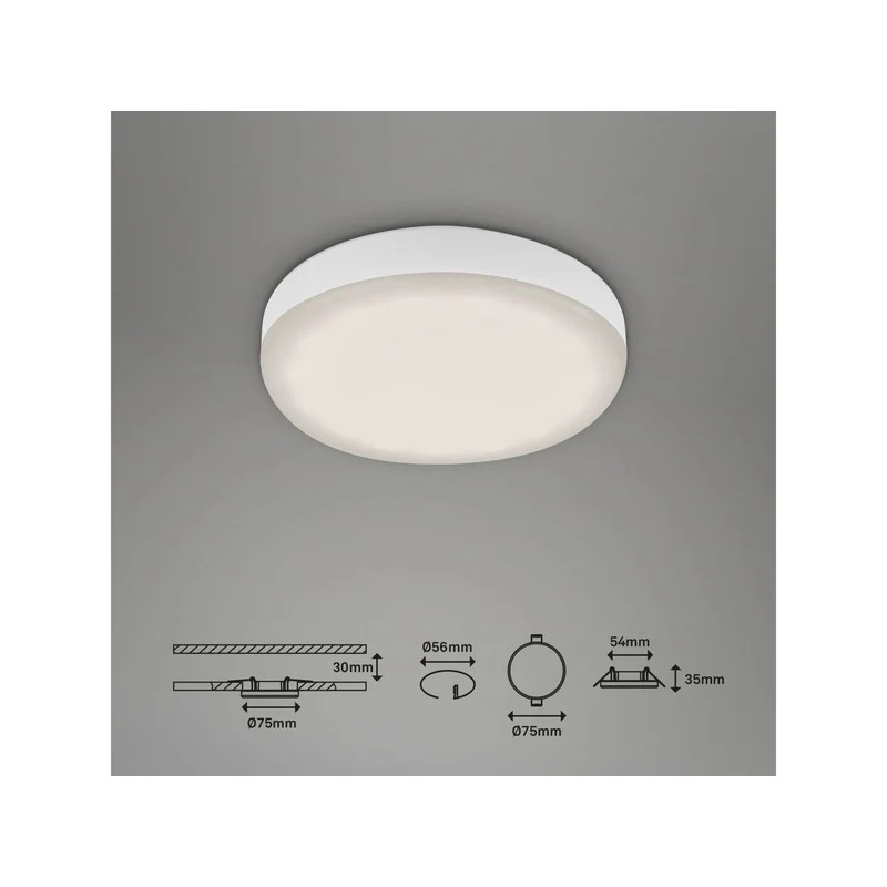 Spot LED encastrable Plat 7,5 cm 3w 350lm blanc