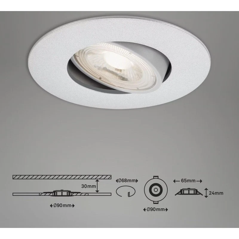 Spot LED encastrable orientable Kulana 9 cm 5w 460lm chrome