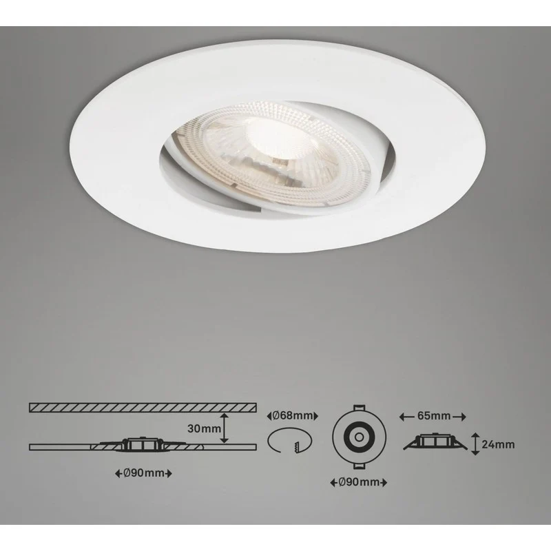 Spot LED encastrable orientable Kulana 9 cm 5w 460lm blanc