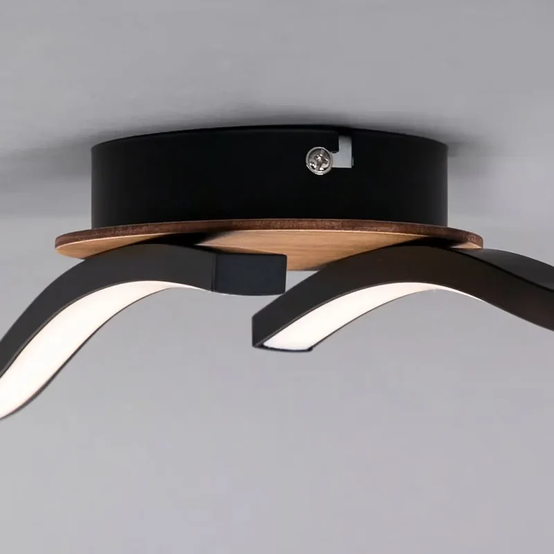 Plafonnier LED 55 cm 12w 960lm bois noir