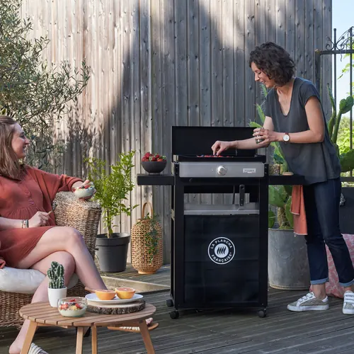 Plancha électrique Petite Française 150 Duo - Couvercle et chariot - LE MARQUIER