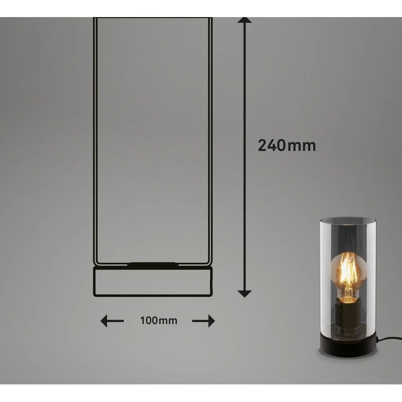 Lampe de table Fumi E27 h 23,5 cm noir