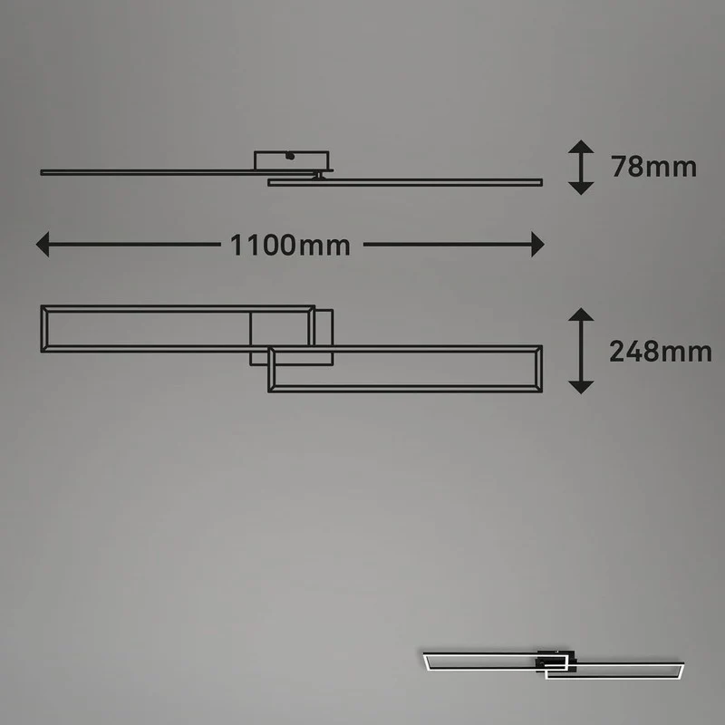 Plafonnier LED Briloner 110 cm 40w 4400lm noir