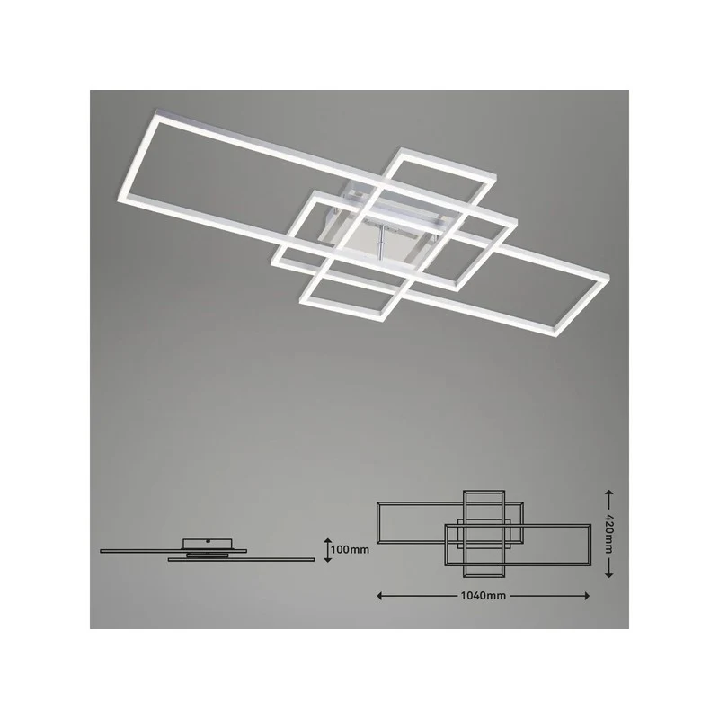 Briloner applique plafonnier cct led 104 cm 2x19w 2500lm chrome